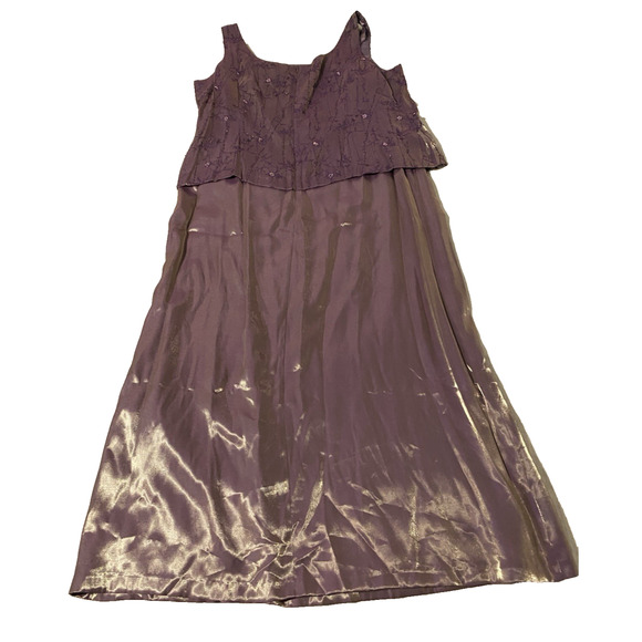 NWT Alex Evenings Maxi Dress Womens Plus Petite 20WP Amber Shimmer Beaded Gown - Picture 5 of 16